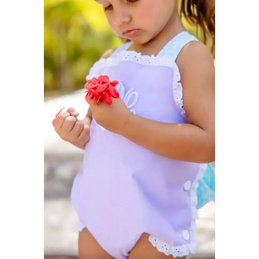The Beaufort Bonnet Company Sisi Sunsuit Lavender with Dunmore Doo-Dad 2T NWT
